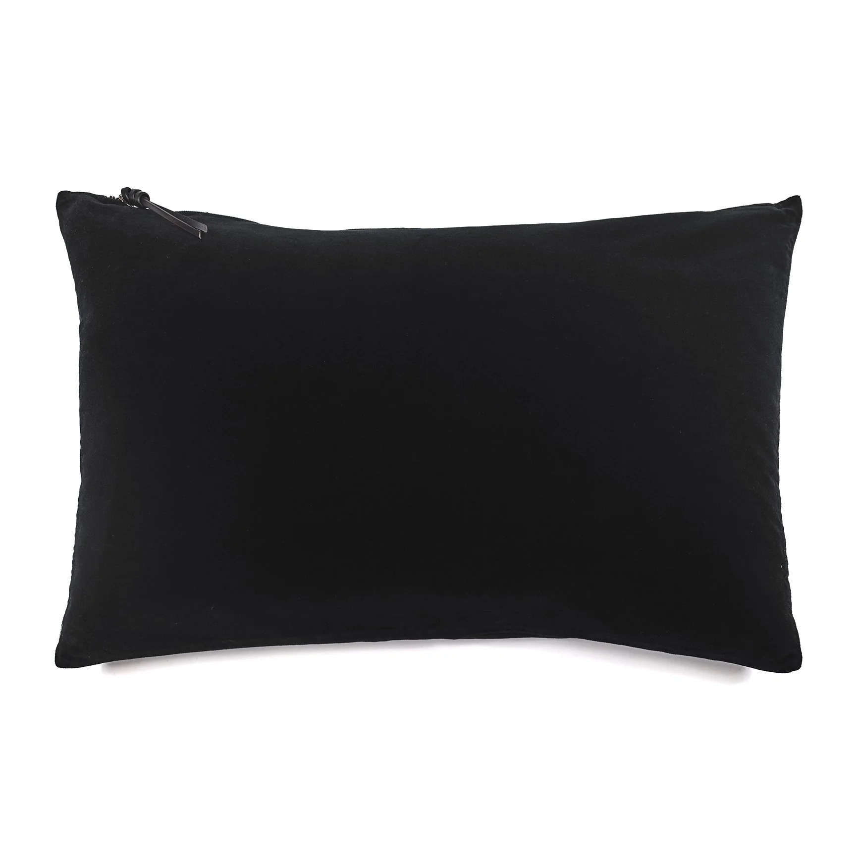 Funda De Cojín · Terciopelo Lavado · Negro