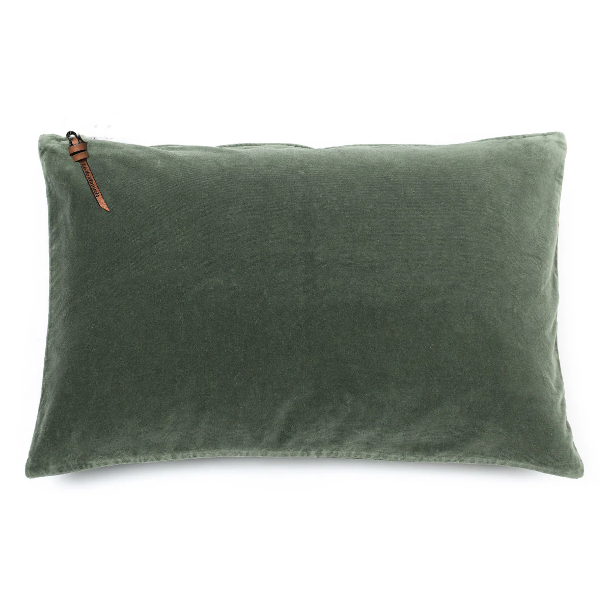Funda De Cojín · Terciopelo Lavado · Verde Acacia